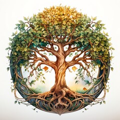 Wall Mural - circle tree of life