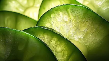 Canvas Print -   A close-up of green leaves with water droplets and background foliage