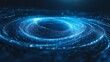© Elshad Karimov - Abstract digital wave with a blue circular shape on the background. Futuristic point wave. Illustrates big data concept. 3D rendering.