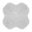 © Andrii - Wavy concentric circles. Wooden or topographic rings. Noise, sound or ripple icon isolated on background. Dynamic, motion or liquid symbol. Trendy futuristic shape. Vector graphic illustration