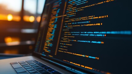 Modern web programming environment showcasing CSS table coding in a vibrant code editor emphasizing software development technology and digital design innovation