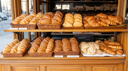 Poster - the illustration of interior of a bakery shop 