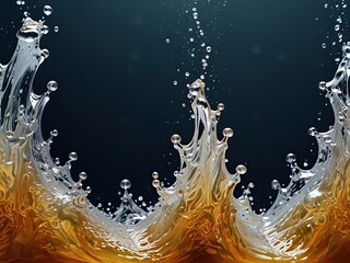 Poster - water splash on yellow