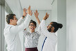 © Sanc/peopleimages.com - Office, businesswoman and portrait with high five for celebration, support and synergy for achievement. Teamwork, employees and consultant with hand gesture for corporate success, target and excited