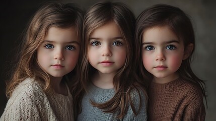 Poster - A portrait of three beautiful siblings 