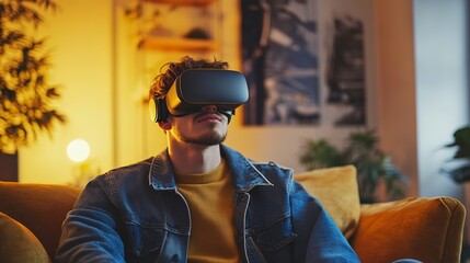 Canvas Print - A landlord offering virtual reality setups in apartments, allowing tenants to customize digital interiors according to their preferences  