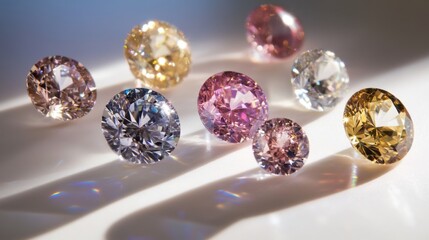 Aufkleber - Colorful gemstones sparkling in light