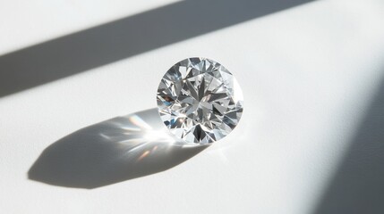 Aufkleber - Sparkling Diamond on Light Background with Soft Shadows
