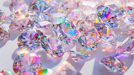 Aufkleber - Sparkling Diamonds with Colorful Reflections on Surface