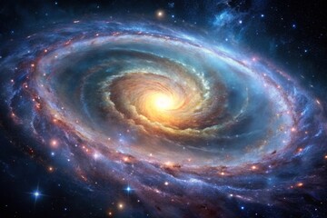 Wall Mural - galactic spiral and nebula and starfield