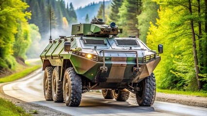 German light armoured reconnaissance vehicle driving on road