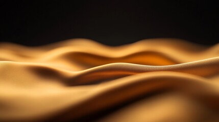 Wall Mural - a smooth golden wave flows gently across a dark background, creating an atmosphere of luxury. shadow