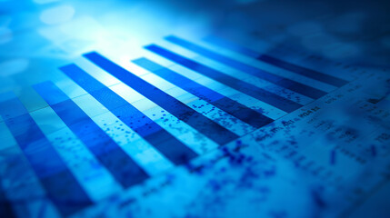 Canvas Print - blue business background with business data graphs analytics