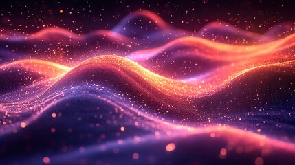Wall Mural - modern glowing wave background with dynamic wave lines, symbolizing futuristic technology and audio 