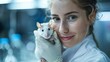 © Arieswanto - A Young Woman Holds a White Laboratory Rat