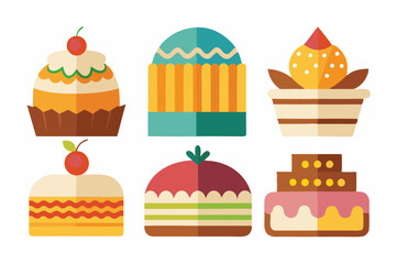 Sticker - Wedding cake pie sweets dessert bakery flat simple style isolated vector illustration