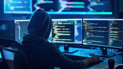 Hacker Working on a Computer