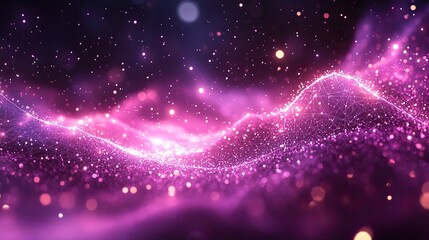 Wall Mural - an abstract network background with purple tones, highlighting the digital connectivity and technolo
