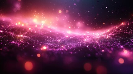 Wall Mural - an abstract network background with purple tones, highlighting the digital connectivity and technolo