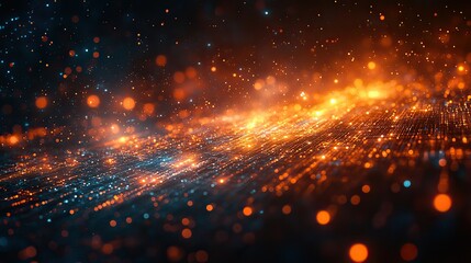Wall Mural - an internet technology background featuring orange and blue tones, ideal for information and digital