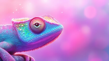 Sticker - Experience the vibrant beauty of a chameleon, showcasing its adaptability in nature through detailed textures and colors. A stunning symbol of change