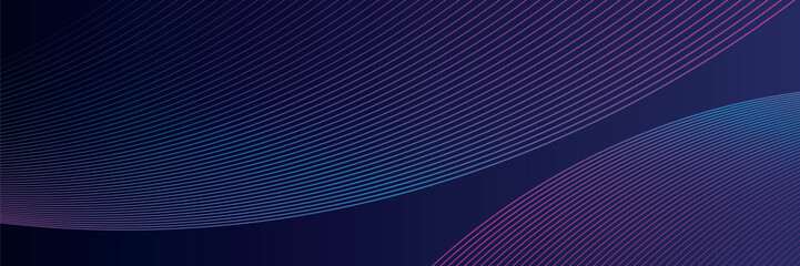 Wall Mural - abstract glowing wave lines on dark blue background. dynamic wave pattern. modern flowing wavy lines