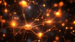 © Andre Jovi - Glowing Neuron Network with Orange Sparkles