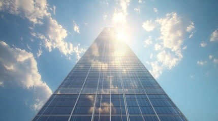 Multi storey office building rising against the vast sky