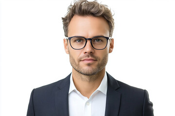 Wall Mural - Man in a suit on a white background