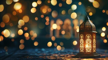 Ornate Lantern in Festive Lights