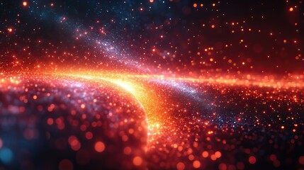Wall Mural - a panoramic abstract background showcasing high-speed light technology and futuristic elements.