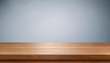 Wall Mural - Empty wooden table top and color dark or gray wall background for showing products and advertisers. Template mock up for display of product. product promotion in the wall. for display or montage.