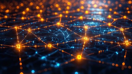 Wall Mural - a concept focusing on the technology behind networking connections, emphasizing the digital links th