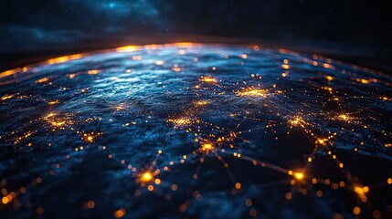 Wall Mural - a concept of global media technology, focusing on the integration of worldwide digital networks.