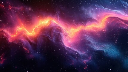 Wall Mural - a dark liquid texture with colorful neon swirls creates a dynamic and modern wallpaper, highlighting