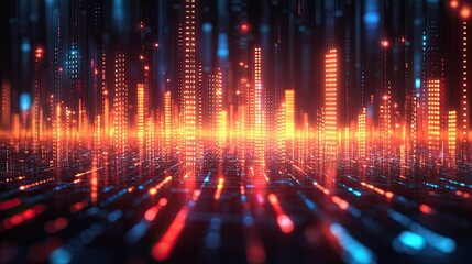 Wall Mural - a digital transformation background with rising arrow charts, symbolizing business growth, big data,