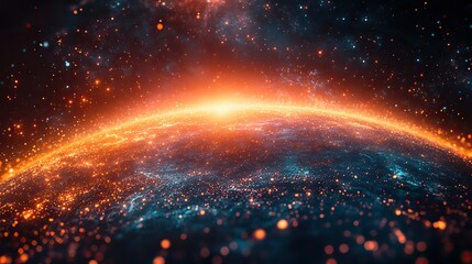 Wall Mural - a digital world concept with a colorful cyber space, illustrating metaverse technology and internet 
