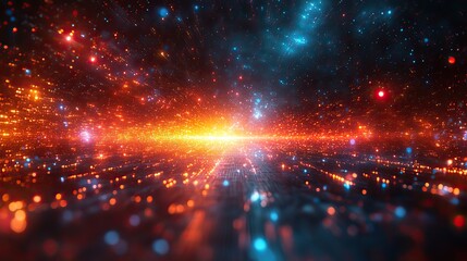 Wall Mural - a digital world concept with a colorful cyber space, illustrating metaverse technology and internet 