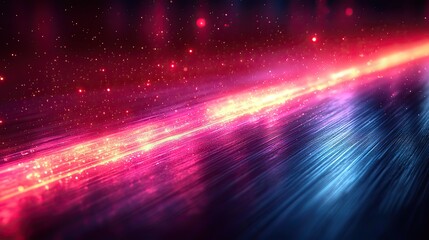 Wall Mural - a dynamic illustration of neon futuristic light flashes on a black background, ideal for banners and