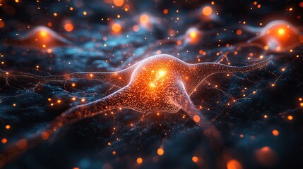 Wall Mural - a futuristic rendering of social network systems with deep learning and cloud storage, featuring neu