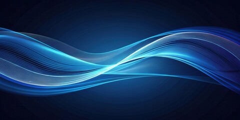 Abstract Blue Wave with Dynamic Lines and Subtle Glow on Dark Background