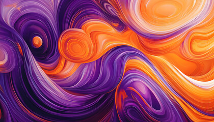 Wall Mural - Abstract bright swirls of purple and orange colored, illustration.