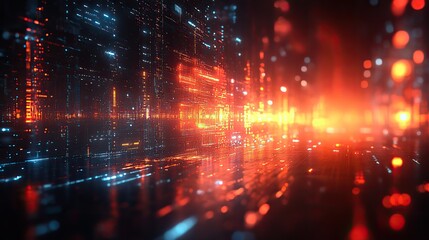 Wall Mural - a 3d illustration of an rfp concept, featuring blurred backgrounds and dynamic technology elements.