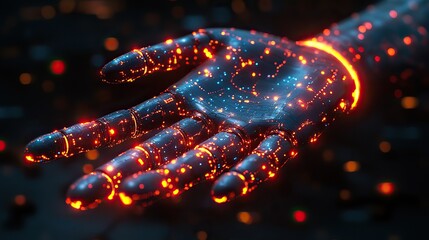 Wall Mural - a 3d illustration of a robot ai hand, highlighting futuristic technology concepts with artificial in