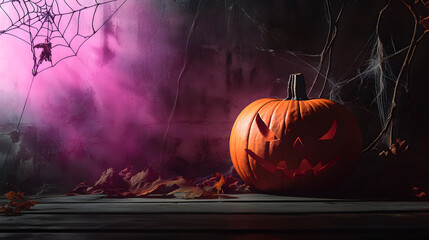 Canvas Print - background for halloween with pumpkin