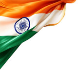 india border or frame flag waving on white background