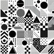 © Doriez pratama - Abstract black and white geometric patterns with various shapes and designs suitable for artistic backgrounds or digital projects