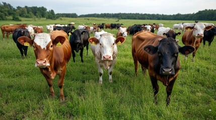 a herd of wagyu cattle grazing on a farm, known for their high-quality beef with marbled texture