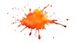 © vadosloginov - Vibrant orange paint splatter with dynamic droplets against a clean white background