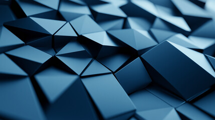 Wall Mural - blue 3d shapes neatly organized to make a tech abstract wallpaper.